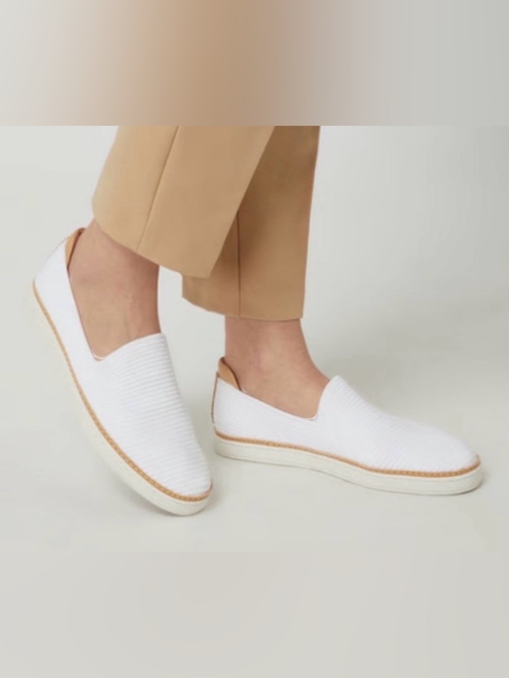 New UGG Sz 6.5 6 1/2 Women's Sammy Slip On White Rib Knit Minimalist Comfort - Picture 3 of 16
